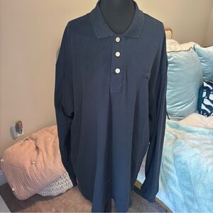 Orvis Dark Blue Long Sleeve Polo Shirt